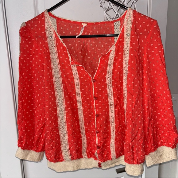 Free People Women’s Peasant Blouse Size S - Picture 12 of 13